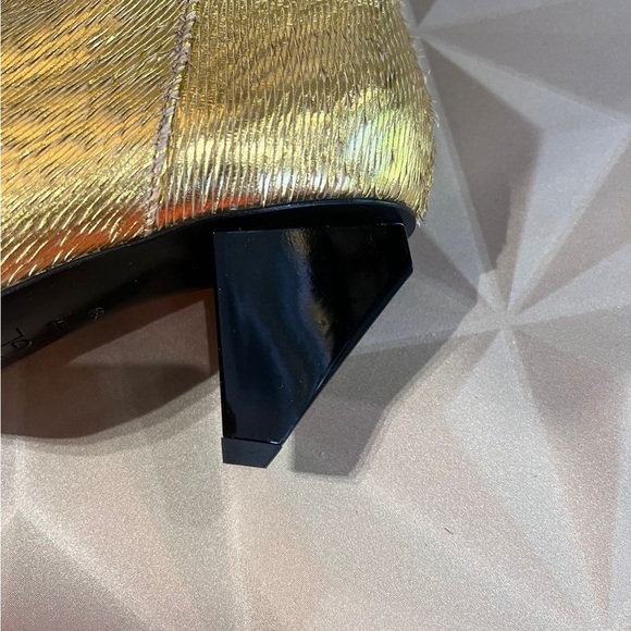 AGL MADE IN ITALY Gold Women's Ankle Boots Diamond shaped heel| size EU39 - Picture 2 of 10
